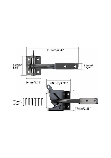 Besthome1 Suntek Çelik Çit Kapı Mandalı, Bahçe Dış Kapı Lock, Güvenlik Kilidi