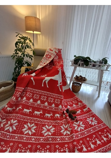 Tek Kişilik Battaniye Pamuklu Yeni Yıl Battaniyesi