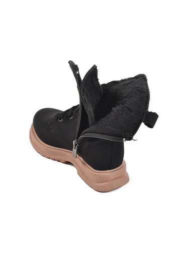 Siyah-somon İçi Kürklü Kız Çocuk Bot Leonis P Siyah-somon Siyah - Somon