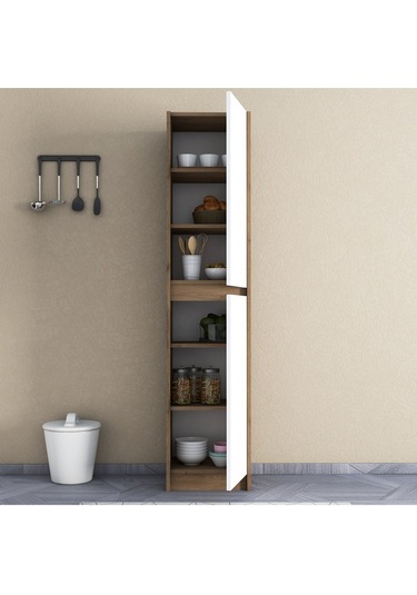 Umg Mobilya Patentli Astira Kulpsuz Boy Dolabı, Mutfak Dolabı, Ayakkabılık, Kiler/banyo Dolabı, Elbise Dolabı Beyaz - Meşe