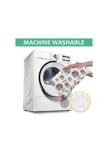 Noel Desenli Dikdörtgen Masa Örtüsü 60x84 İnç, Su Geçirmez Ve Leke Tutmaz Noel Hediye Çam Ağacı