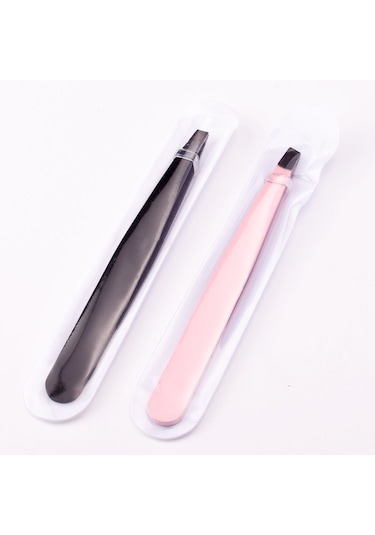 Homyl 2 Parça Profesyonel Kaş Cımbızı Eğimli Paslanmaz Tarif Edildiği Gibi