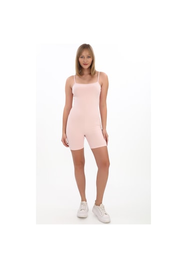 Penyebizden İnce Askılı Body Tulum -pembe