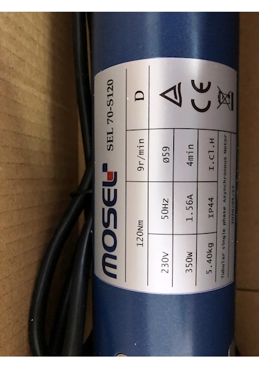 Mosel Sel70 – 120 Nm Typ Düz Kepenk Motoru