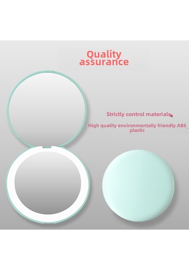 Hangfox Portatif Katlanabilir Led Aydınlatmalı Makyaj Aynası - İki Yönlü 2x Büyütme Özelliği İle Cep Boyutunda Yeşil Hediyelik镜