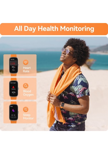 Geeroyoo JZR-GY Nabız Uyku Takibi Ip68 Adım Kalori Sayacı Spor Aktivite Takipçili Turuncu Akıllı Saat (İthalatçı Garantili)
