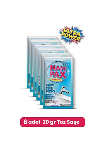 NanoPax Banyo Kireç Sökücü Toz Temizlik Saşesi 6 x 20 G