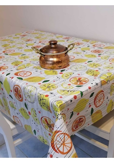 Elyaflı Pvc Muşamba - Fantastik Desenli Silinebilir Masa Örtüsü Fnt 1190 1 Sarı