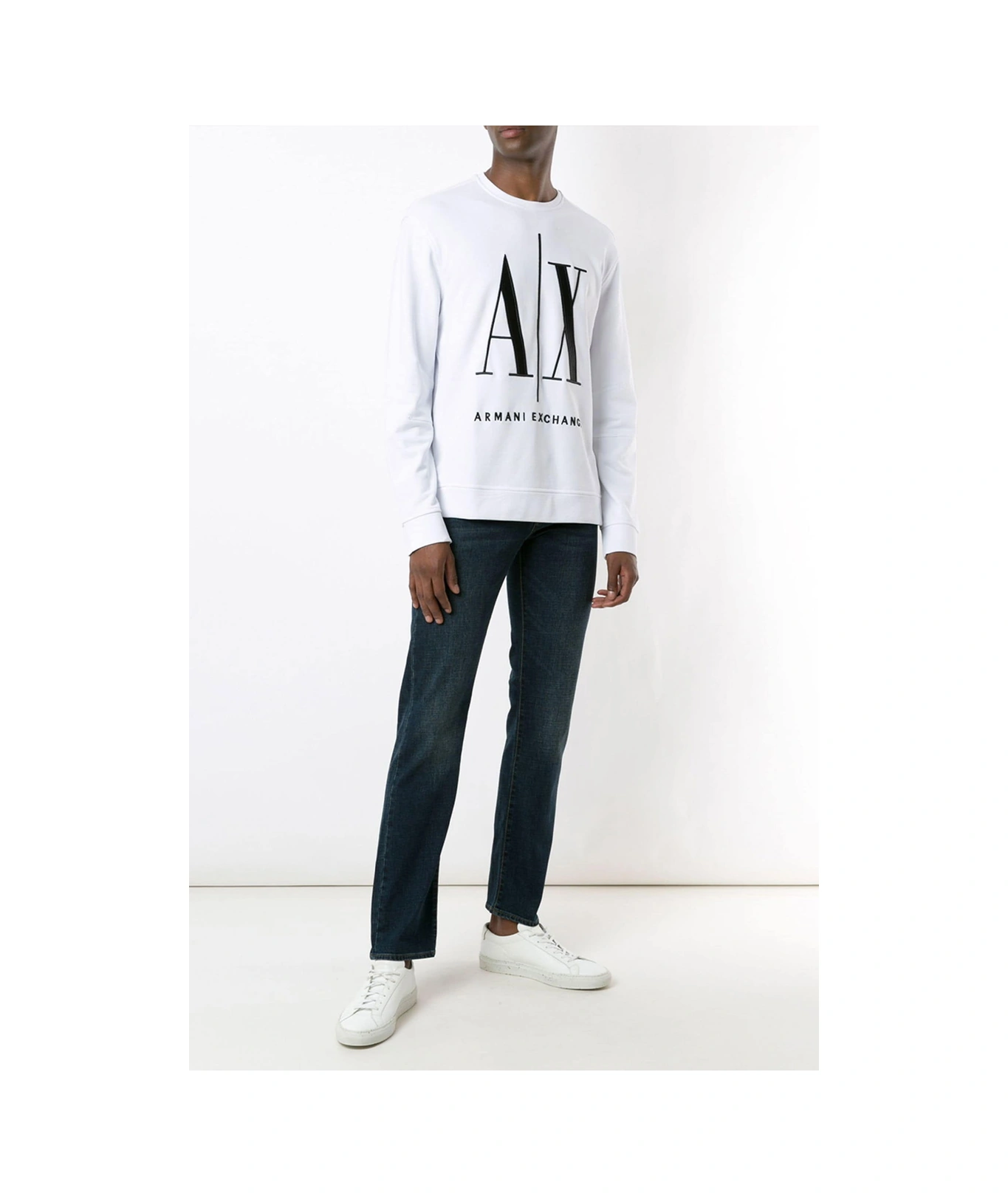 Armani Bisiklet Yaka Erkek Sweat Beyaz