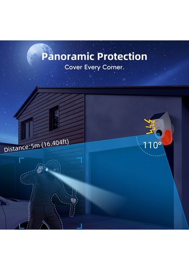 Aubyhe Güneş Enerjili Kuru Sesli Alarm - 110 Kapsama 120db Ses - İp65 Su Geçirmez - Usb Ve Güneş Şarjlı - Uzaktan Kumanda İle Kontrol