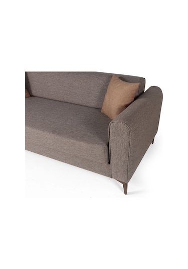 Ferranti Yataklı Sandıklı Üçlü Kanepe Kahverengi Kahverengi