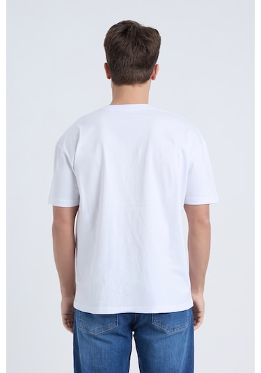 Velvoria Unisex Oversize Beautıful Ride Baskılı Beyaz Renk T-shirt