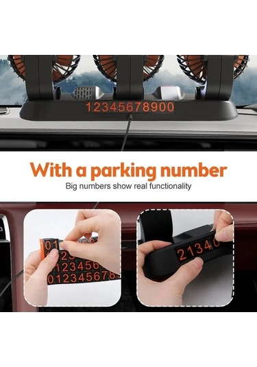 Tongxida Araba Fanı 360 Ayarlanabilir 3 Kafa Hava Sistemi, Otomotiv Kullanımı İçin