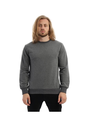 Erkek Bisiklet Yaka 3 İplik Sweat Antrasit