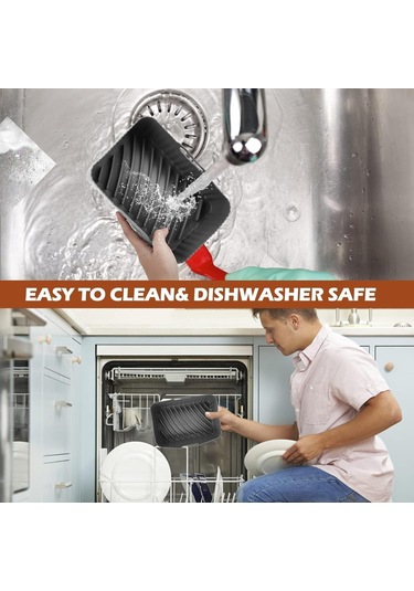 Maiyame Ninja Foodi Dz201 İçin Yeniden Kullanılabilir Silikon Bezeler - 8 Quart, Anti Yapışkan, 2 Adet Seti Siyah