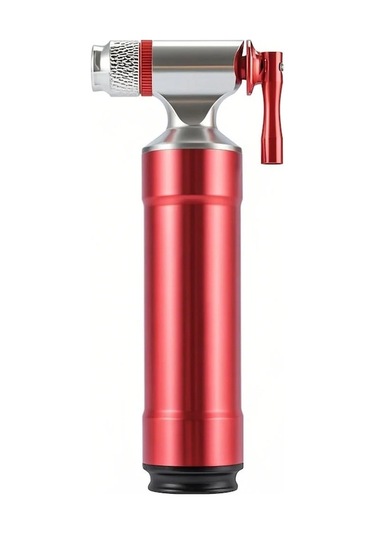 Bisiklet İçin Co2 Hızlı Şişirici - Presta/schrader Valf Uyumlu, Taşınabilir, Kırmızı Temel Model Gaz Şişesi Yok