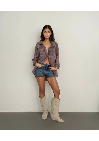 Tensel Desenli Gömlek S7331 Çok Renkli