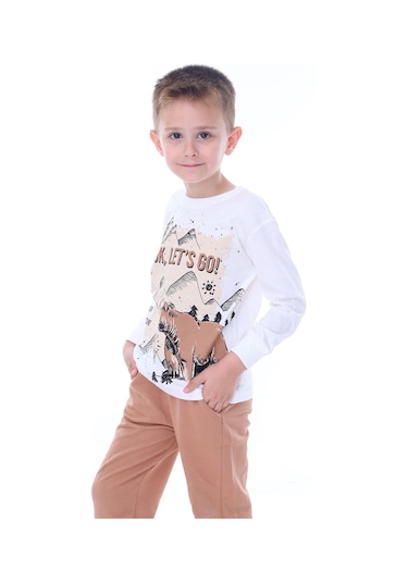 Zuzunga Ready For Adventure Çocuk Eşofman Takımı Alt-üst Beyazkahve