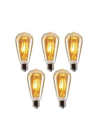 Edison St64 Flamanlı Rustik 4w Dekoratif Led Ampul 5'li Vintage