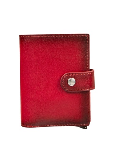 Palertag Deri Cüzdan, Apple Airtag Uyumlu Kırmızı Kırmızı