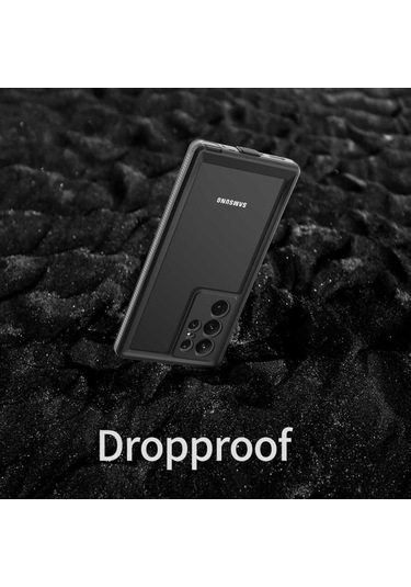 Samsung Galaxy S22 Ultra Kılıf Toz Kir Su Geçirmez Kapak Siyah