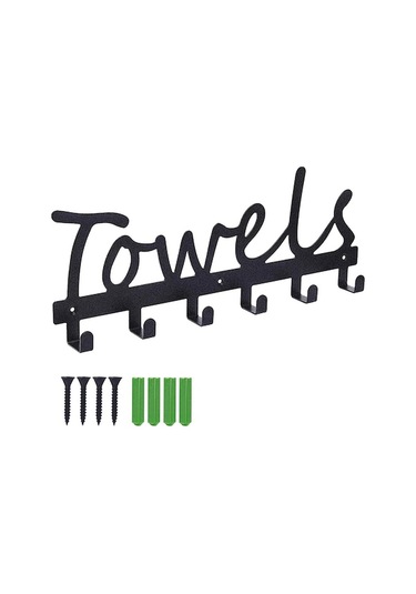 Novahub Türkçe Pratik Duş Askılığı - Banyo Havlu Askısı Siyah, Şık Duvar Montajlı Anahtarlık Siyah