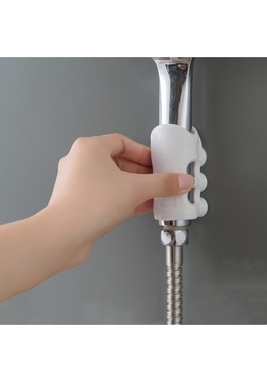 Primepickings Mavi 1 Adet Duvara Montaj Vantuz Parantez Yumruksuz Duş Braketi Duş Başlığı Vantuz Banyo D 2 Katlı Gri