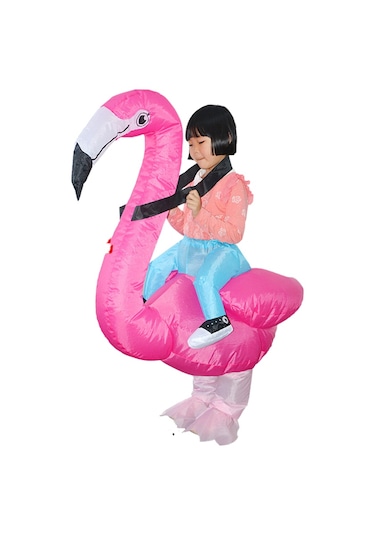 Noel Anaokulu Çocuk Tatil Yaratıcı Performans Şişme Kostüm Çocuk Sürme Flamingo Yüksekliği 100-150cm Standart