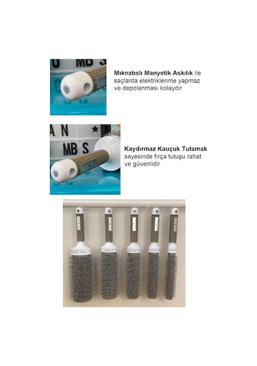 32 mm - Lom1312 Extra Uzun Gövde Salon Tipi Termal Fön Saç Fırças