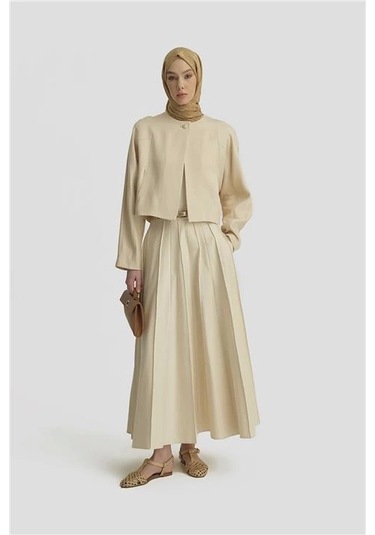 Armine Elişi Dikişli Ceket 25y5903 Aytaşı Krem