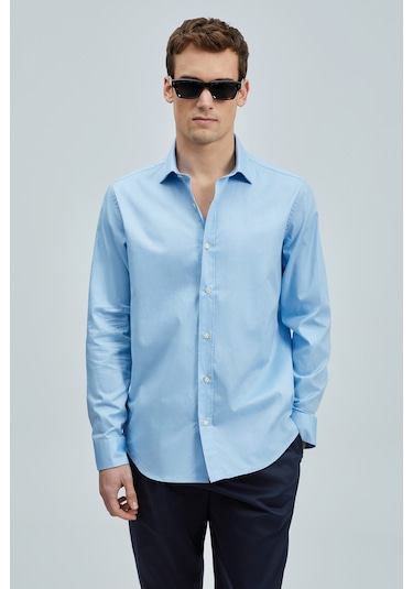 Lufian Danıel Erkek Basic Gömlek Regular Fit Mavi Mavi 111010633100300 Mavi