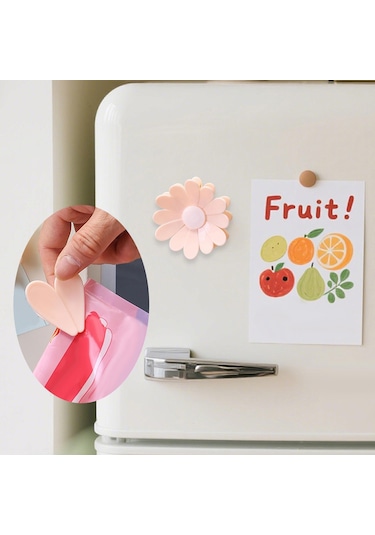 Suntek Çiçek Torbası Klipsleri Ofis Ev İçin Buzdolabı Pembe