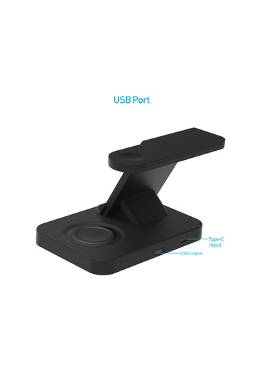 Maiyame F15 Siyah 3'ü 1 Kablosuz Şarj Cihazı - Telefon, Kulaklık, Saat İçin 15w Maksimum Hız -  Ve Samsung Uyumlu