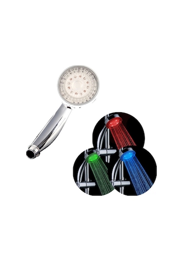 Qingmipy Led Duş Başlığı, Su Akışı İle Çalışır, 3 Renkli Sıcaklık Algılama Ve 7 Renkli Otomatik Değişim Seçenekleri, Su Tasarruflu Abs Malzeme, G1/2 Bağlantı Diğer