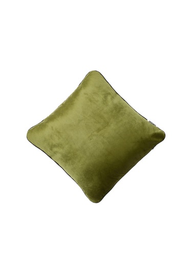 Biyeli Kırlent Yastık Kılıfı Haki Rengi 45x45