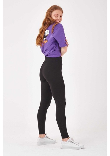 Kadın Siyah Çelik Örme Tayt Siyah Tayt Tctyt0002 SiYAH