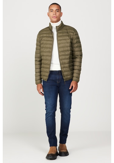 AC&Co / Altınyıldız Classics Erkek Hakı Standart Fit Normal Kesim Dik Yaka Mont Haki