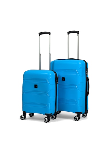 Lucas Polipropilen Kırılmaz Valiz, Kabin Boy&orta Boy Mavi