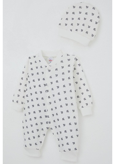 Breeze Bebek Tulum Deniz Temalı Çapa Desenli 0-6 Ay, Ekru Ekru