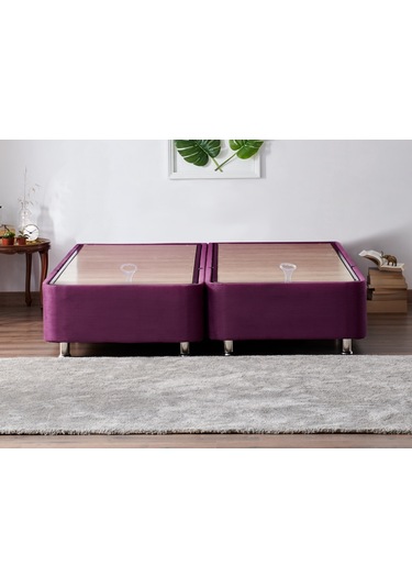 Nironyatak Niron Purple Baza 140X190 Cm Çift Kişilik Sandıklı Mor Kumaş Baza