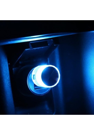 Koyu Mavi Usb Araba Farı Mini Boyutu Tak Çalıştır Taşınabilir Evrensel Led Atmosfer Işığı Acil Aydınlatma Odası Dekorasyon