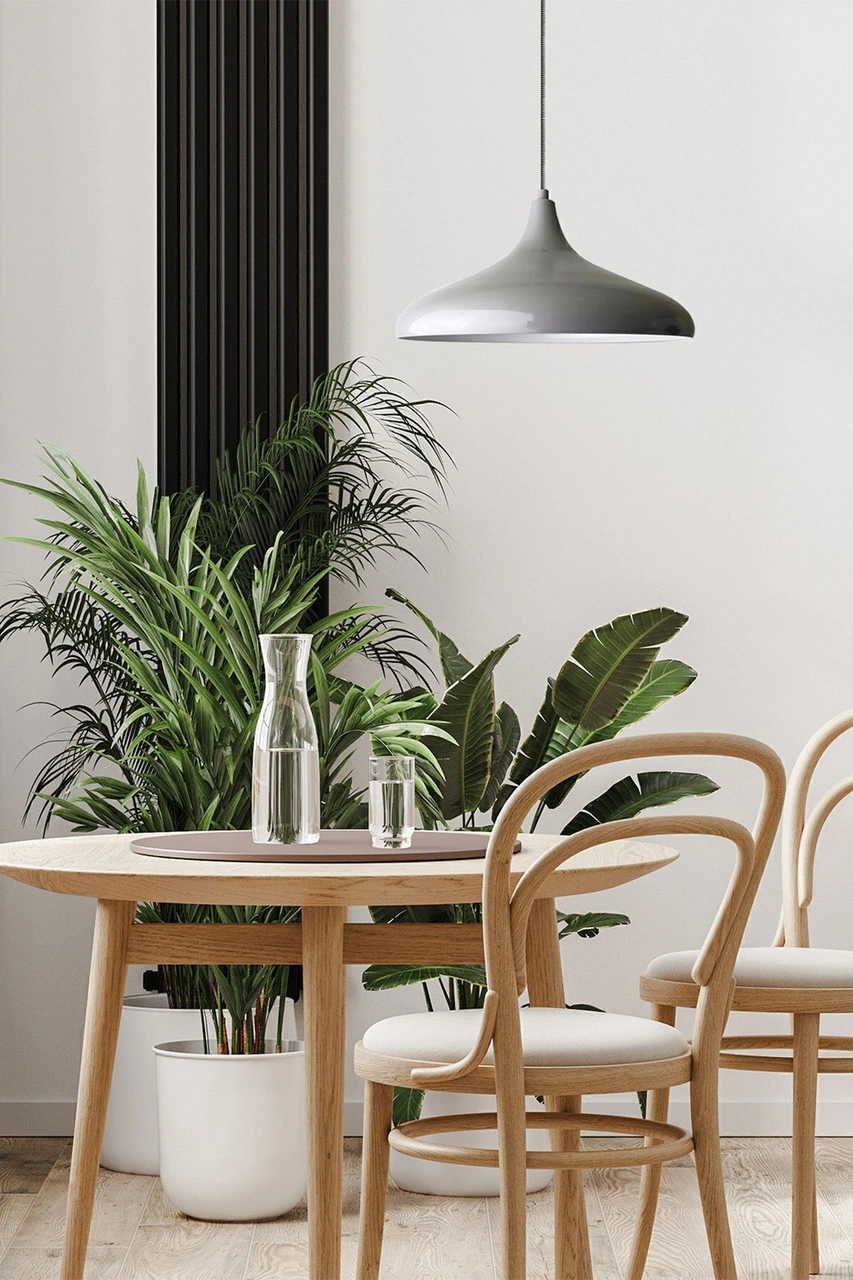 Champion Gri Özel Kablo Avize - Alüminyum 35 Cm Cafe Rustik Sarkıt Mutfak Lamba Modelleri Gri