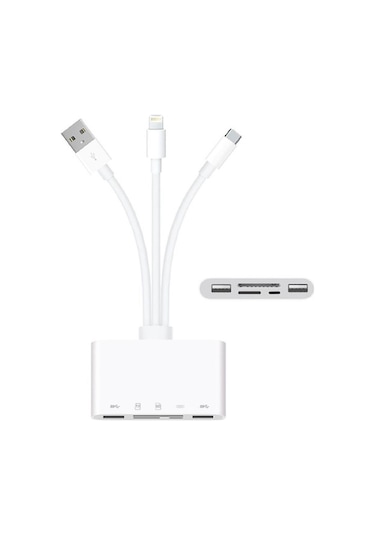 Usb 3.0 Type C Lightning To Sd Tf Otg Kart Okuyucu Çevirici