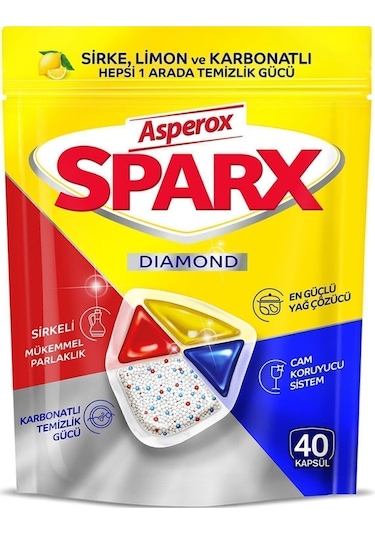 Asperox Sparx Diamond Bulaşık Makinesi Deterjanı 4 x 40 Tablet