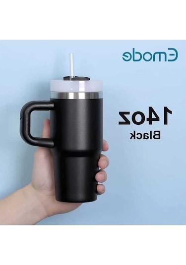 Trendooze Sunshine022 Siyah Termos Mug 414ml Sızdırmaz Bpa Free Çift Katmanlı Matara Kahve Filtresi Siyah