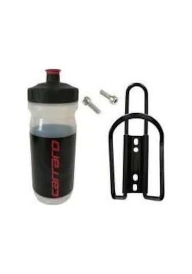 Carraro Matara Ve Matara Tutucu Şeffaf / Siyah Kırmızı 600Ml Siyah