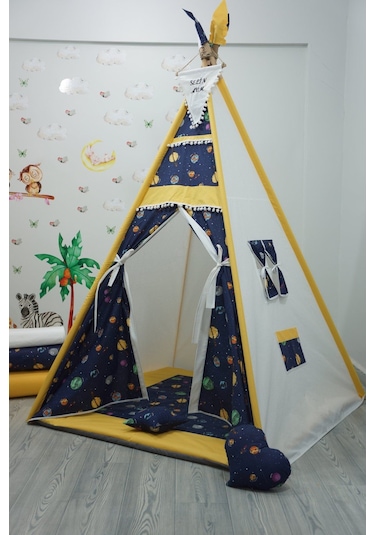 Kızıldereli Çocuk Oyun Çadırı Sabitlenebilir Büyük Boy Elit Serisi Sarı Galaksi