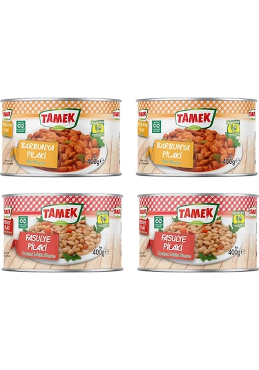 Tamek Barbunya Ve Fasulye Pilaki Konserve 400 Gr X 4 Lü Karma Paket