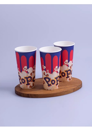 Kinomarket Kâğıt Patlamış Mısır Bardakları 600 Ml 80 Adet 243509900 Mavi