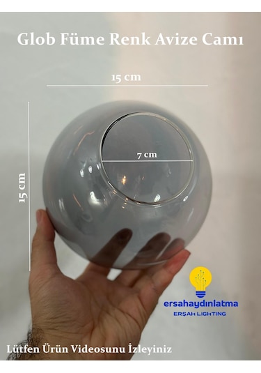 Glob Avize Camı Füme Renk 15 Lik